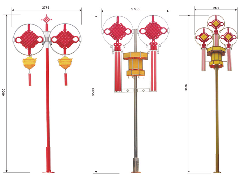 6米、9米高立桿中國結(jié)燈宮燈尺寸圖
